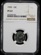 1950 Proof Roosevelt Silver Dime  10c NGC  PF67