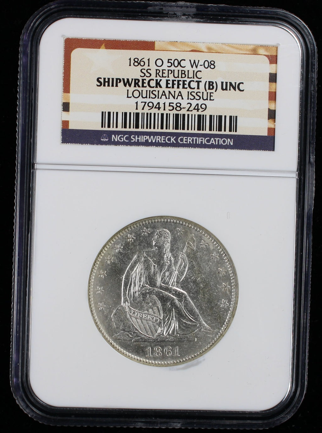 1861-O 50c Shipwreck Effect (B) UNC Louisiana States Issue NGC