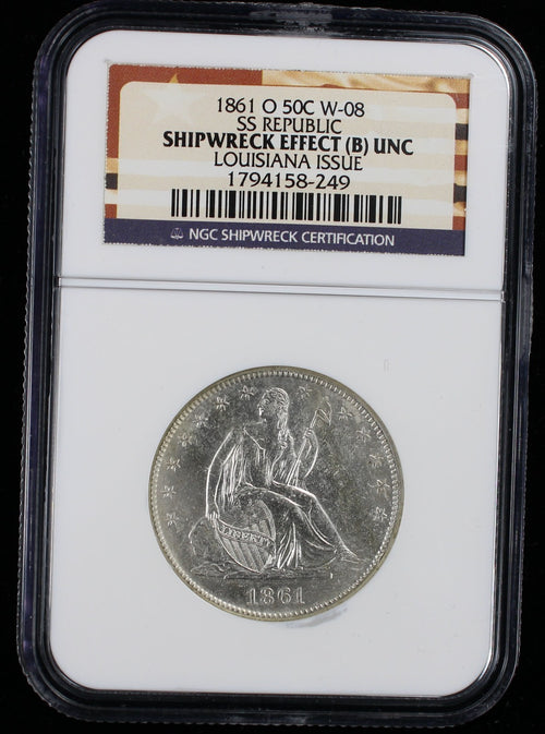 1861-O 50c Shipwreck Effect (B) UNC Louisiana States Issue NGC