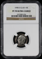 1997-S Proof Roosevelt Dime 10c NGC PF70 UCAM Ultra Cameo