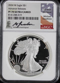 2024-W Silver Eagle NGC PF70UCAM Guadisoso Signed Advance Releases