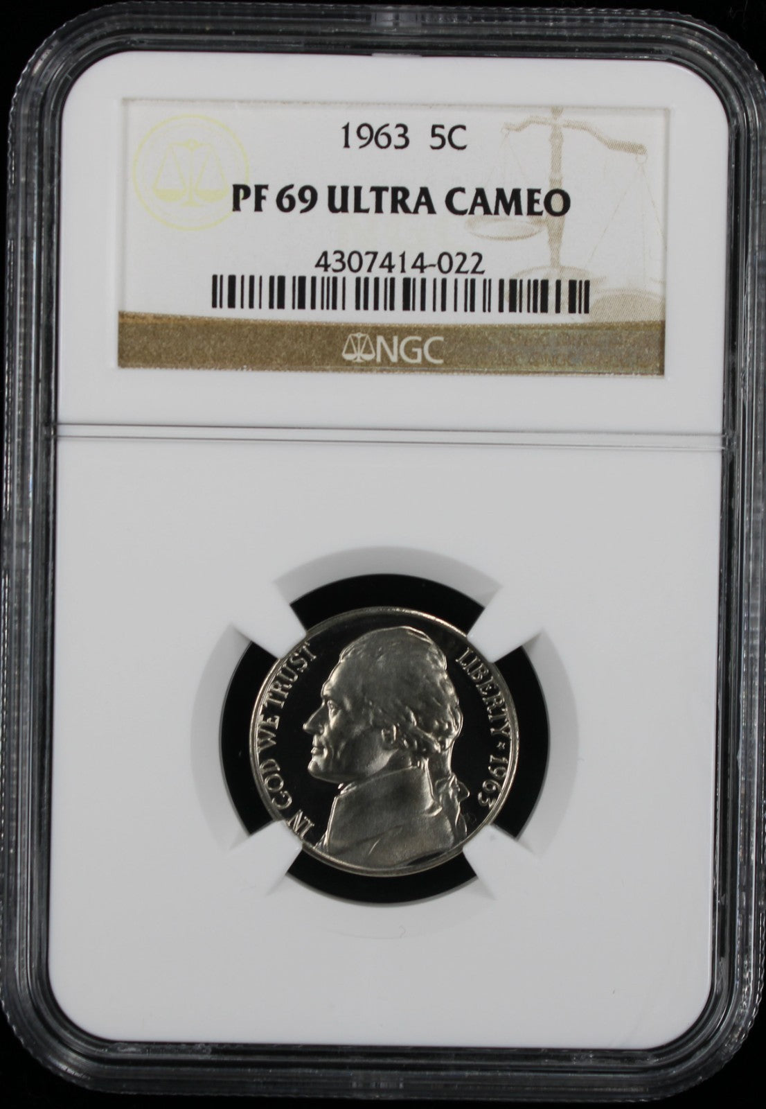 1963 Jefferson Proof Nickel 5c NGC PF69 Ultra Cameo