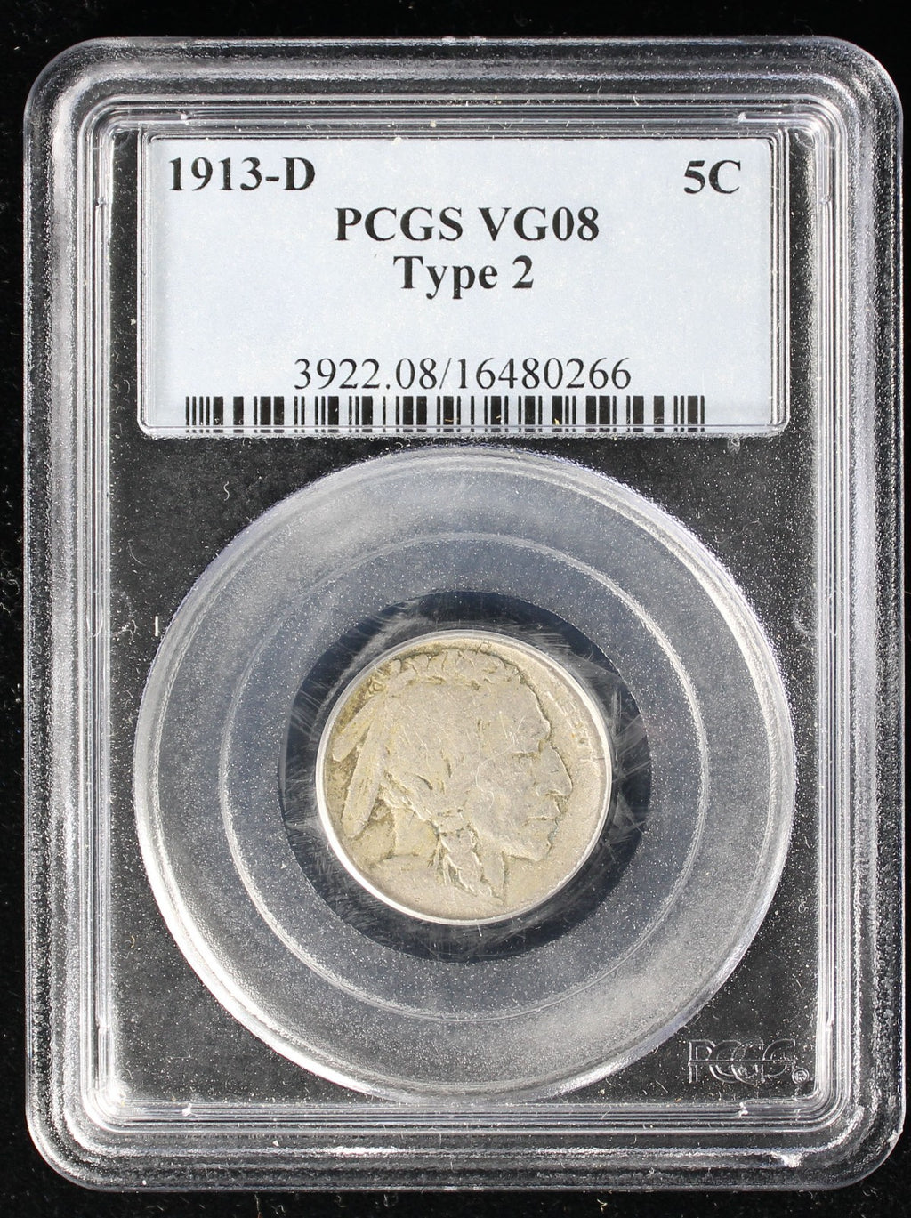 1913-D Buffalo Nickel 5c PCGS VG08 Type 2