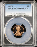 1992-S 1c PCGS PR70RD DCAM