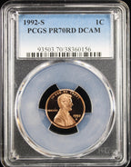 1992-S 1c PCGS PR70RD DCAM