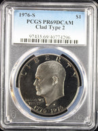 1976-S Eisenhower Clad Dollar $1 PCGS PR69DCAM Type 2