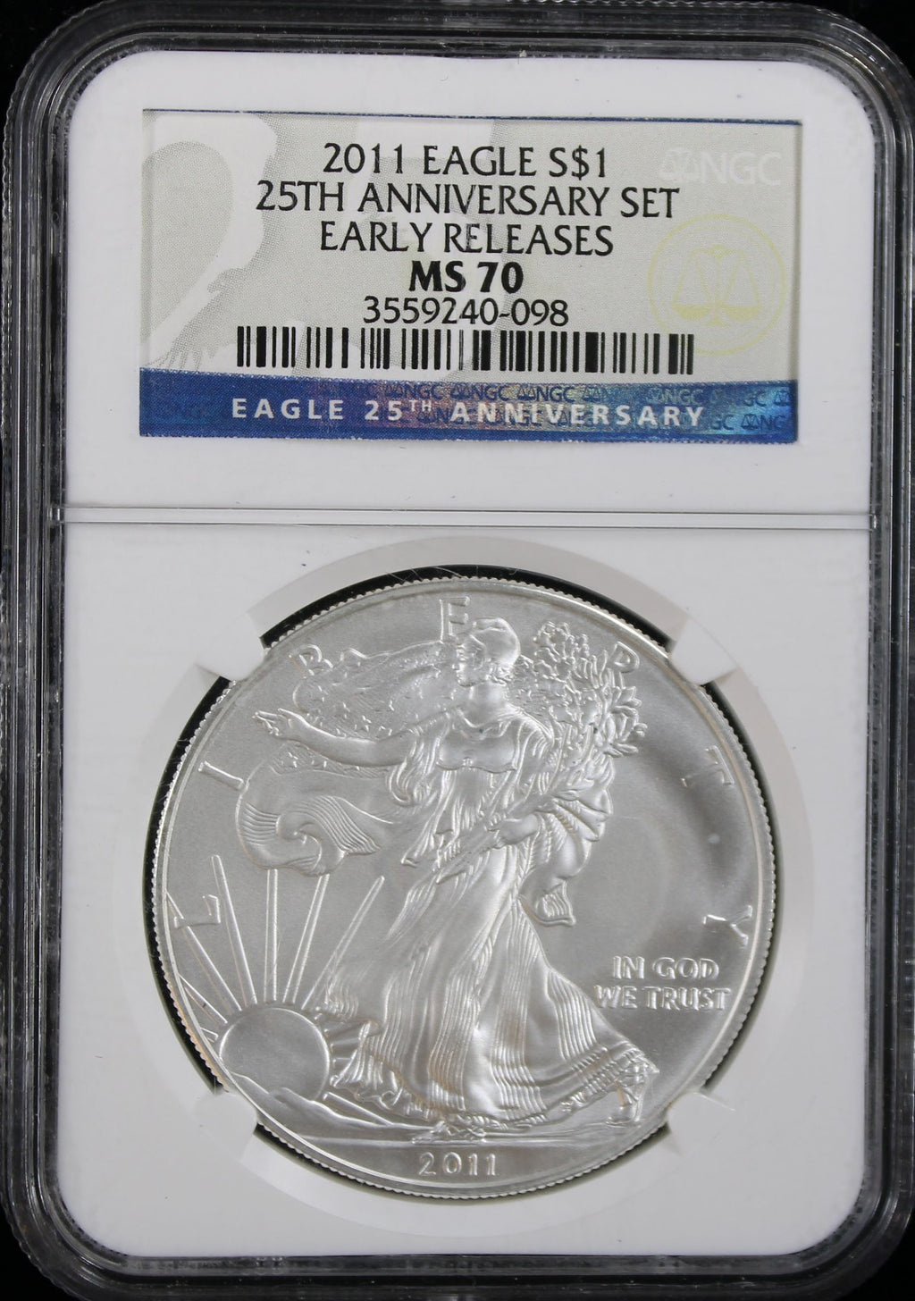 2011 Silver Eagle 25th Anniversary Set NGC PF/MS70