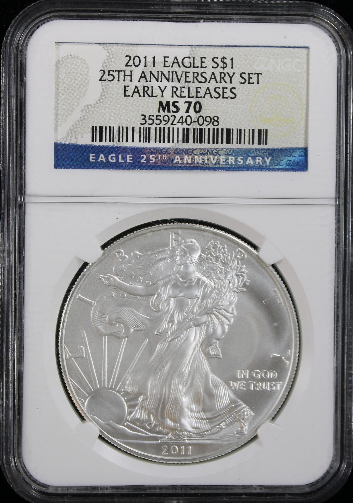 2011 Silver Eagle 25th Anniversary Set NGC PF/MS70