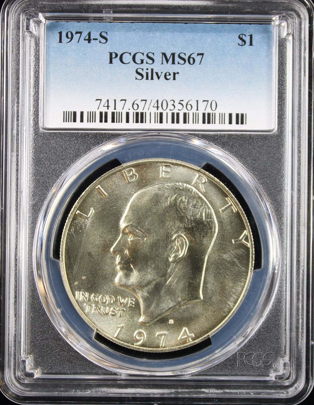 1974-S Eisenhower Silver Dollar $1 PCGS MS67