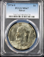 1974-S Eisenhower Silver Dollar $1 PCGS MS67