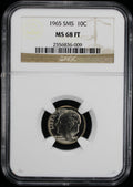 1965  Roosevelt Dime 10c NGC  MS68 FT  SMS Special Mint Set Full Bands