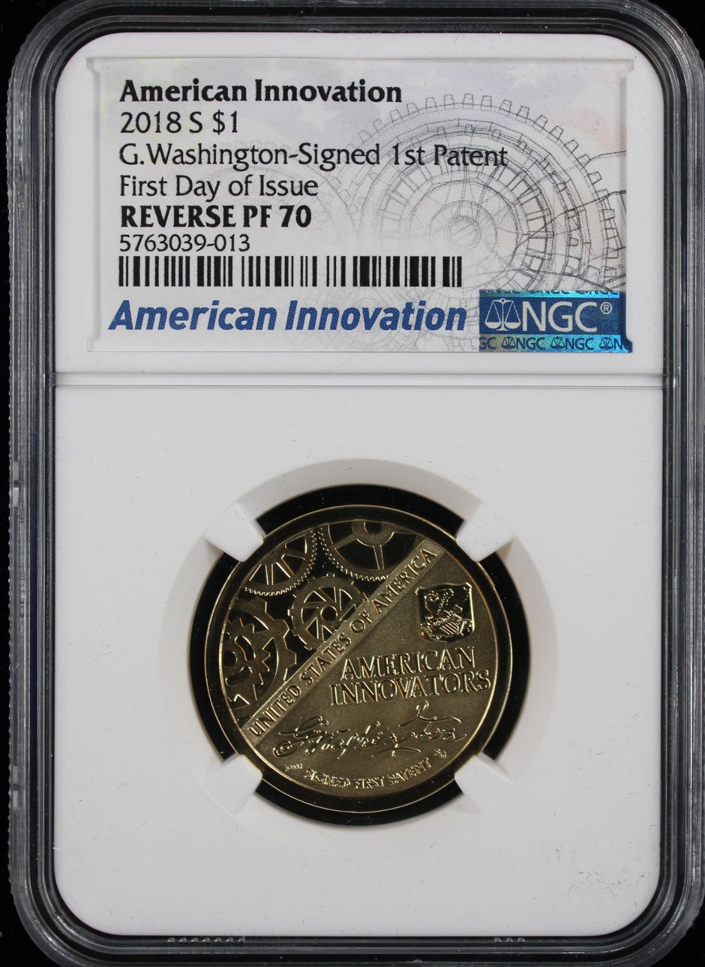 2018-S American Innovation $1 First Day of Issue Reverse PF70