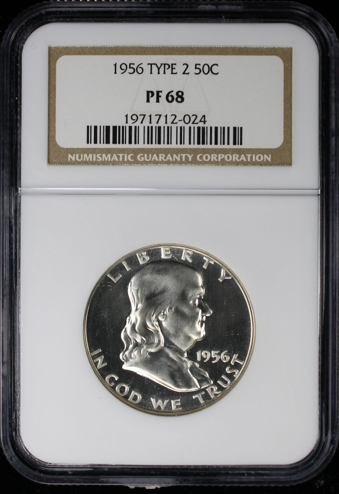 1956 Franklin Proof Half Dollar Type 2 50c NGC PF68