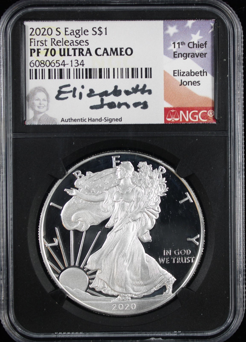 2020-S Silver Eagle NGC PF70UCAM Jones Signed First Releases