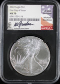 2022 Silver Eagle NGC MS70 Guadioso Signed First Day of Issue