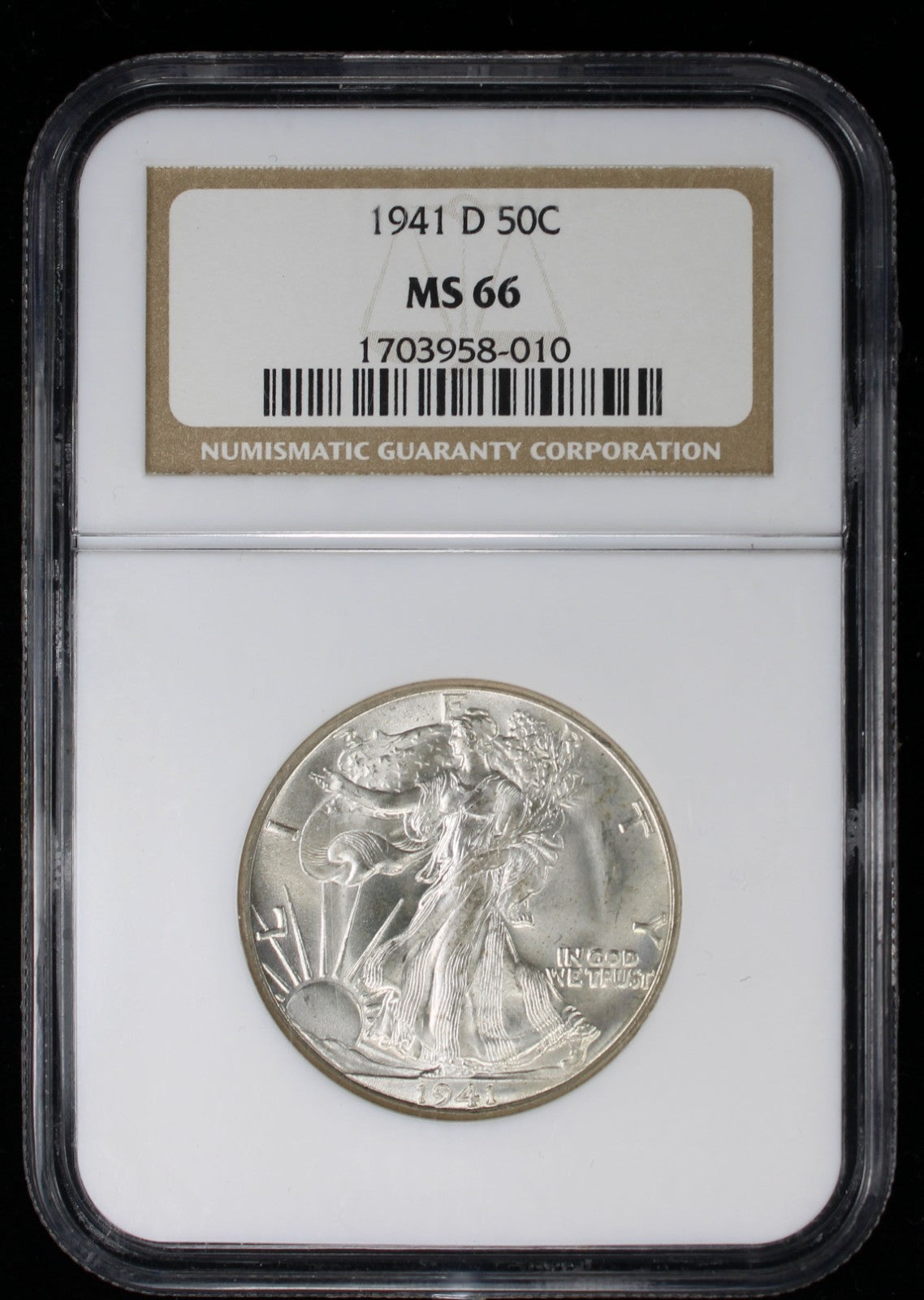 1941-D Walking Liberty Half Dollar 50c NGC MS66