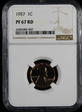 1957 Proof Wheat Lincoln Cent 1c NGC PF67 RD