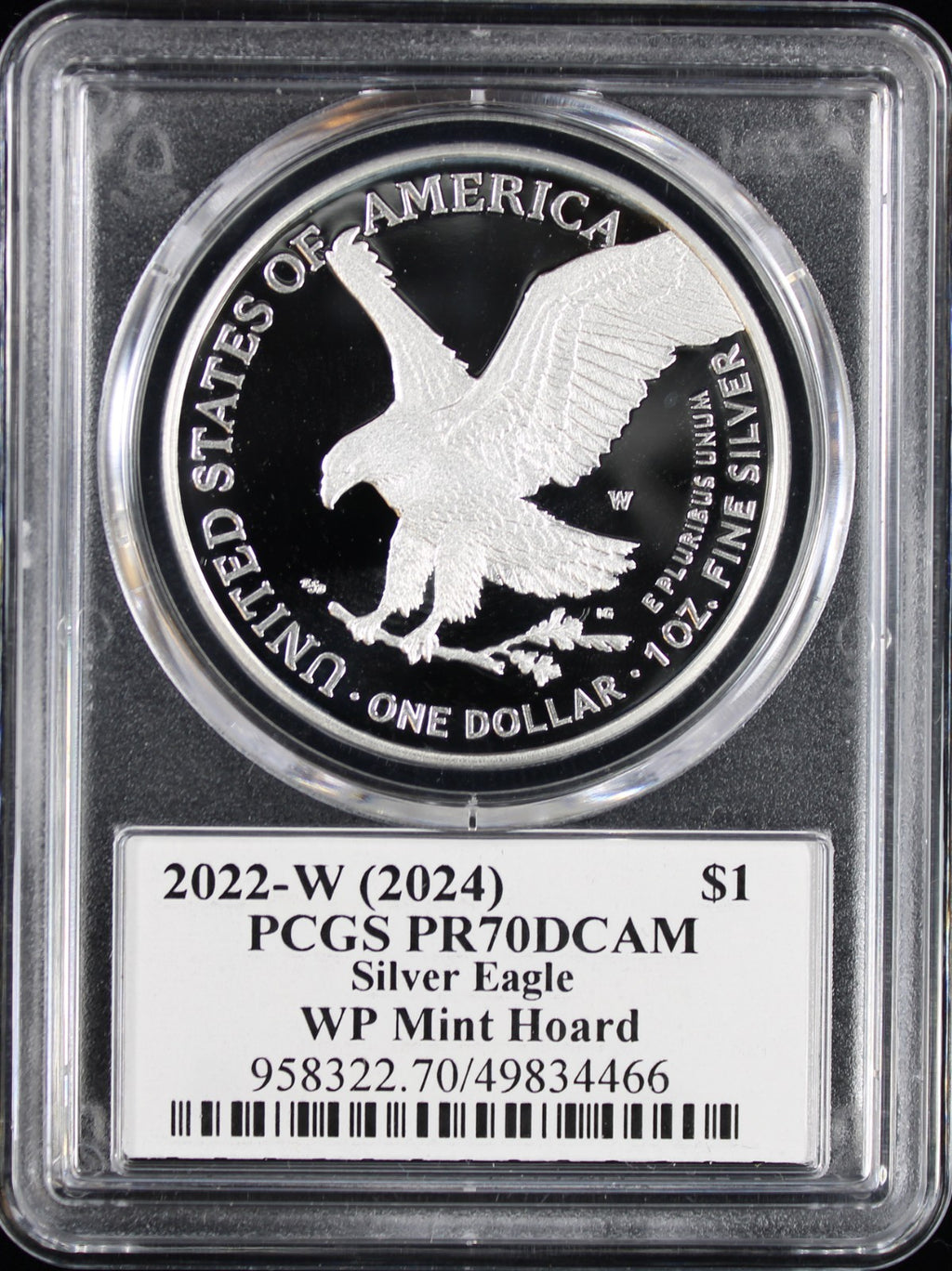 2022-W (2024) Silver Eagle PCGS PR70DCAM Damstra Signed