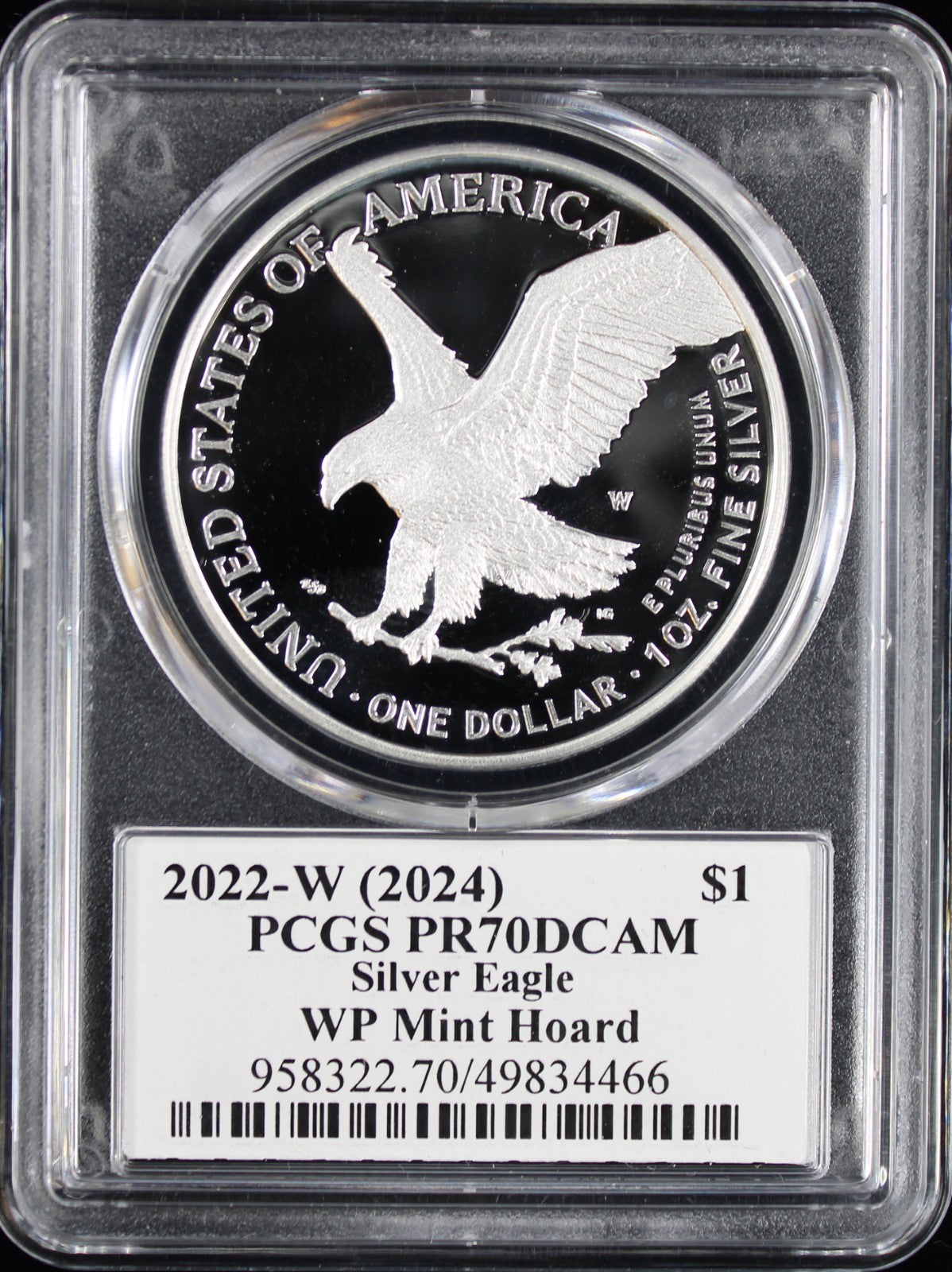 2022-W (2024) Silver Eagle PCGS PR70DCAM Damstra Signed
