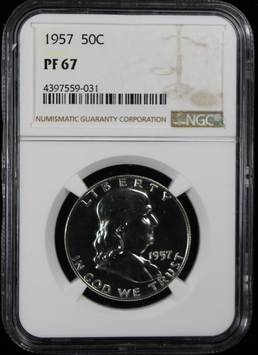 1957 Franklin Proof Half Dollar 50c NGC PF67