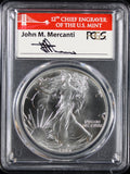 1986-S Silver Eagle PCGS MS70 Mercanti Signed