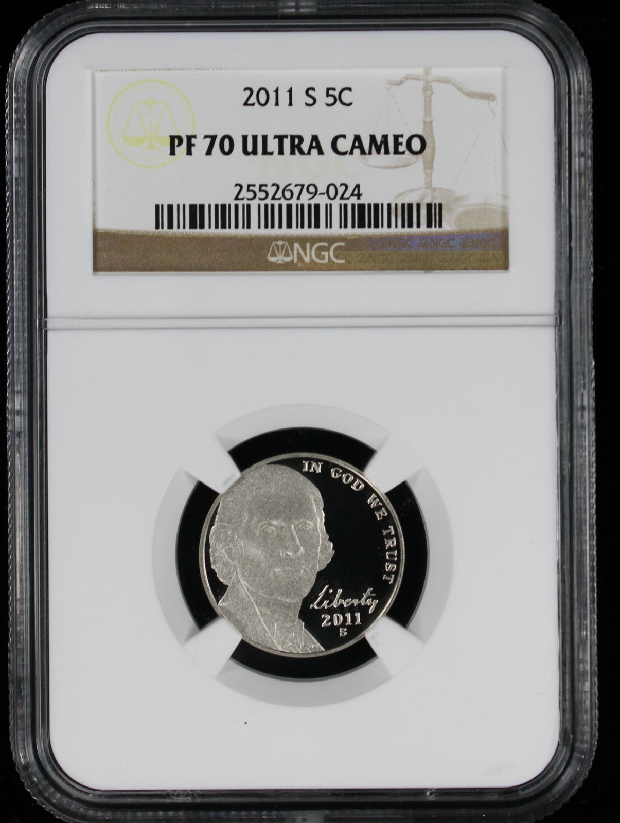 2011-S Jefferson Nickel 5c NGC PR70 Ultra Cameo