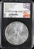 2021-W Silver Eagle NGC MS70 First Day of Issue Guadioso Signed Type 2