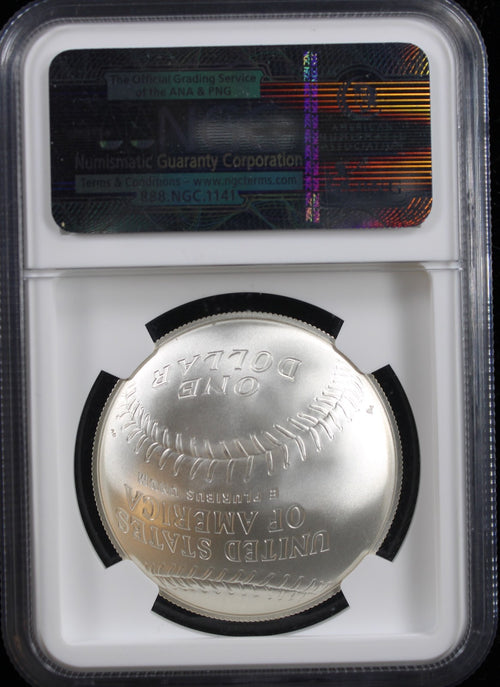 $1 Baseball Hall of Fame NGC MS70 Johnny Bench Signed