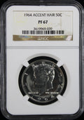 1964 Kennedy Proof Half Dollar 50c NGC PF 67 Accent Hair