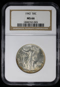 1942 Walking Liberty Half Dollar 50c NGC MS66