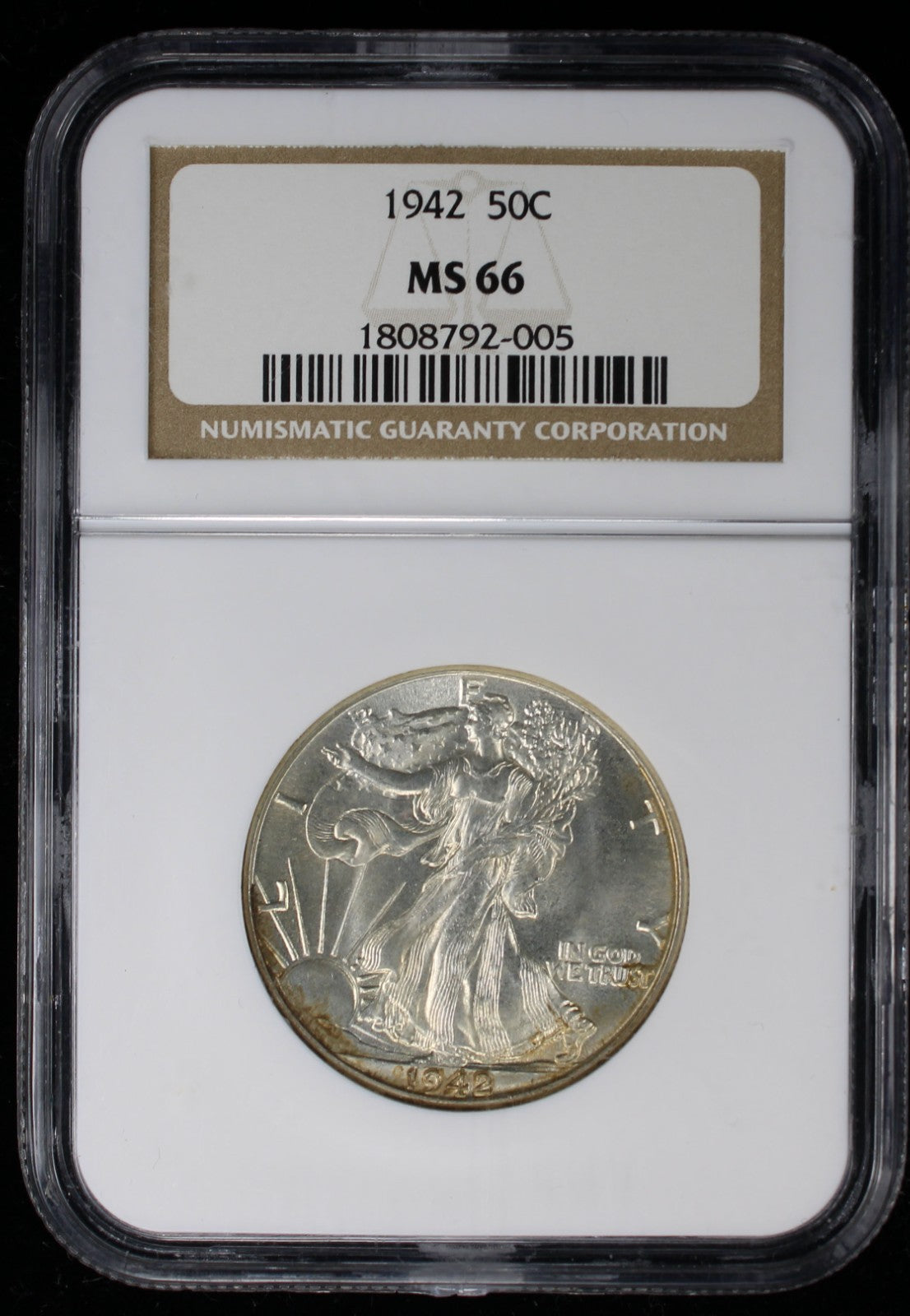 1942 Walking Liberty Half Dollar 50c NGC MS66