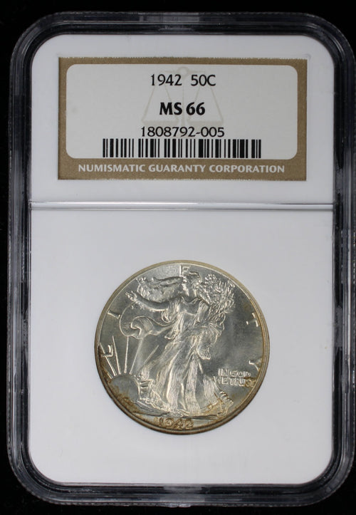 1942 Walking Liberty Half Dollar 50c NGC MS66