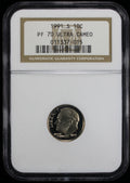1991-S Proof Roosevelt Dime 10c NGC PF70 UCAM Ultra Cameo