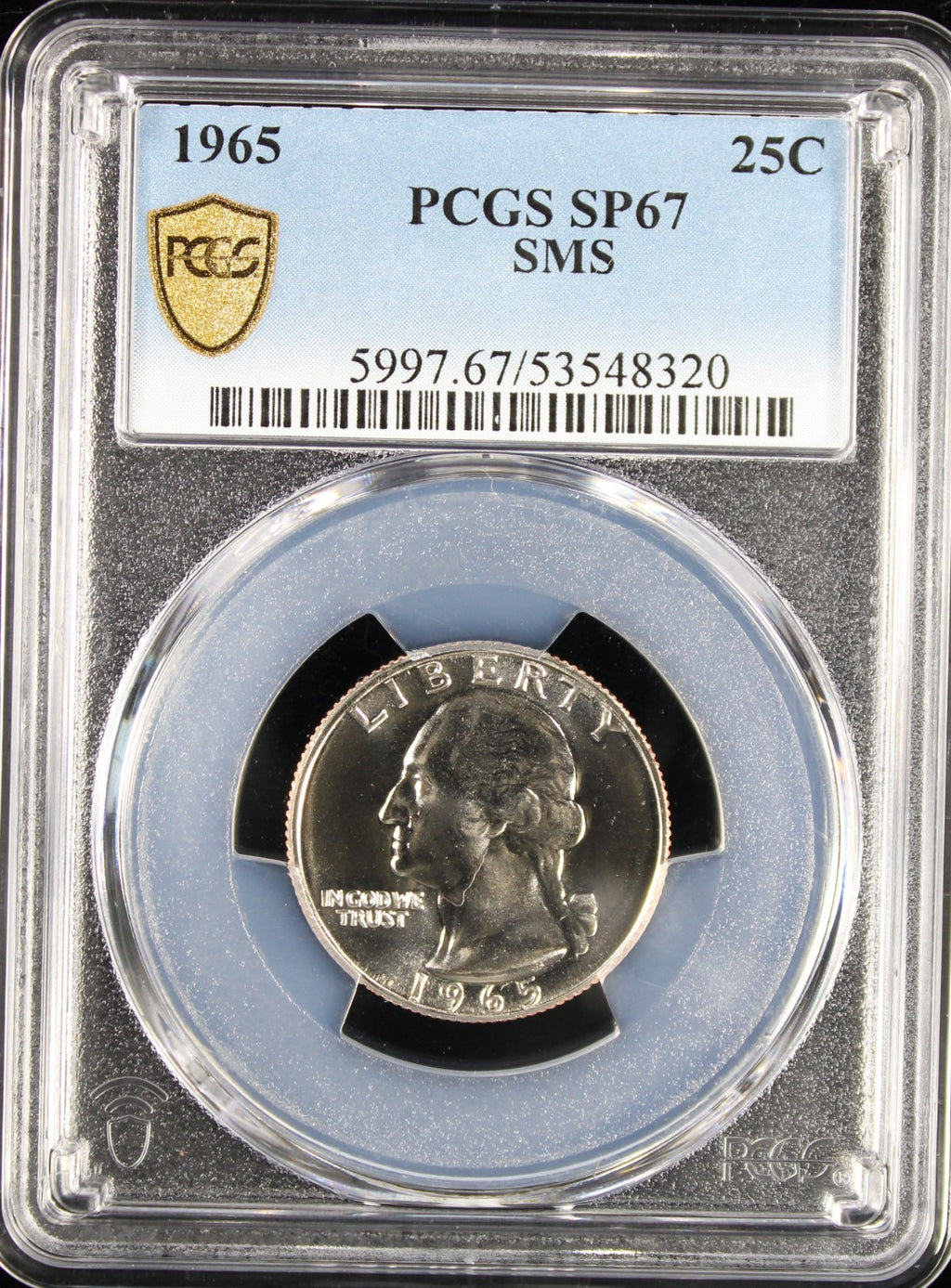 1965 Washington Quarter 25c PCGS SP67 SMS Special Mint Set