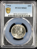 1964 Washington Silver Quarter 25c PCGS MS62