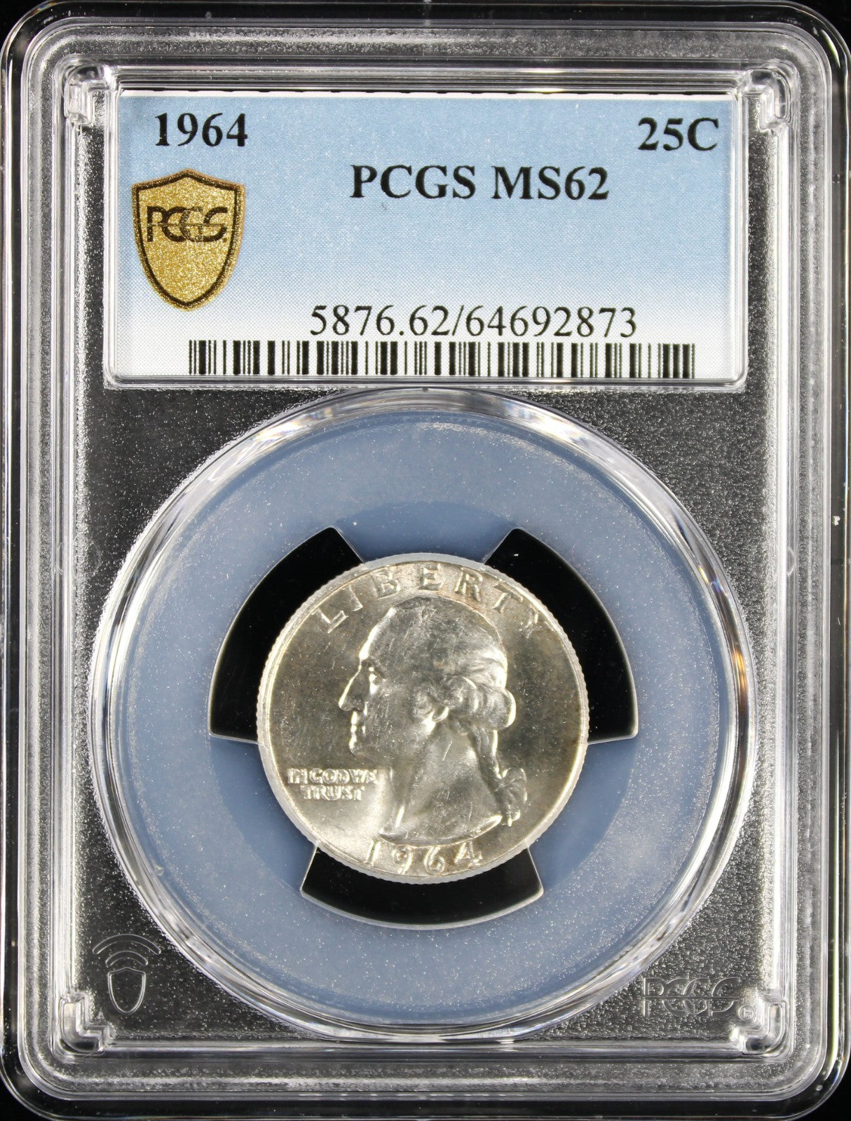 1964 Washington Silver Quarter 25c PCGS MS62