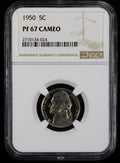 1950 Jefferson Proof Nickel 5c NGC PF67 Cameo