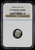 2008-S Proof Roosevelt Dime 10c NGC PF70 UCAM Ultra Cameo