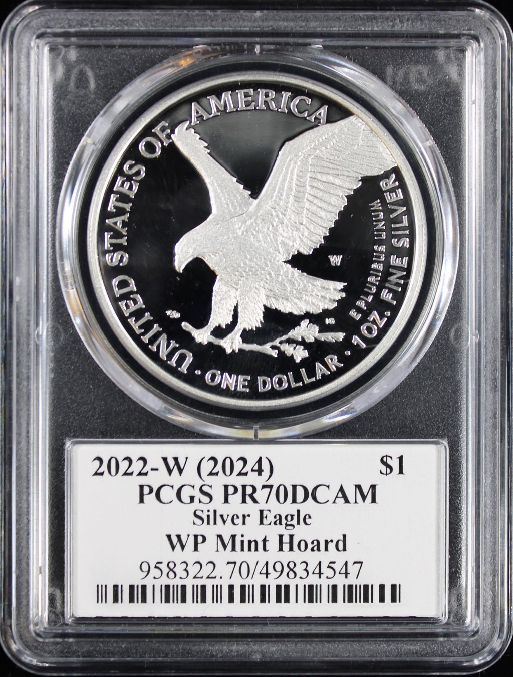 2022-W (2024) Silver Eagle PCGS PR70DCAM Damstra Signed