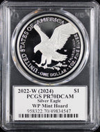 2022-W (2024) Silver Eagle PCGS PR70DCAM Damstra Signed