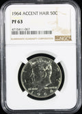 1964 Kennedy Proof Half Dollar 50c NGC PF 63 Accent Hair