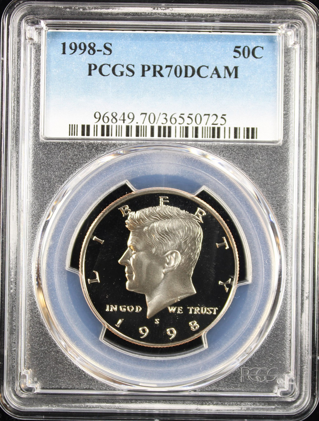 1998-S Kennedy Half Dollar 50c PCGS PR70DCAM