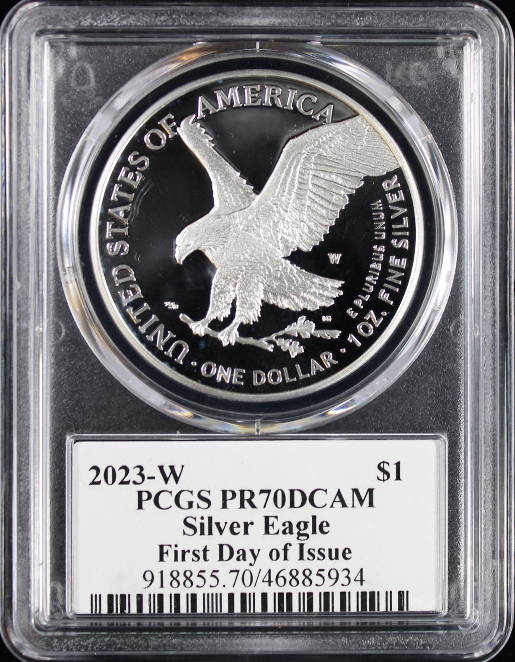 2023-W Silver Eagle PCGS PR70DCAM Damstra Signed Advance Releases