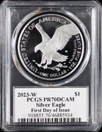 2023-W Silver Eagle PCGS PR70DCAM Damstra Signed Advance Releases