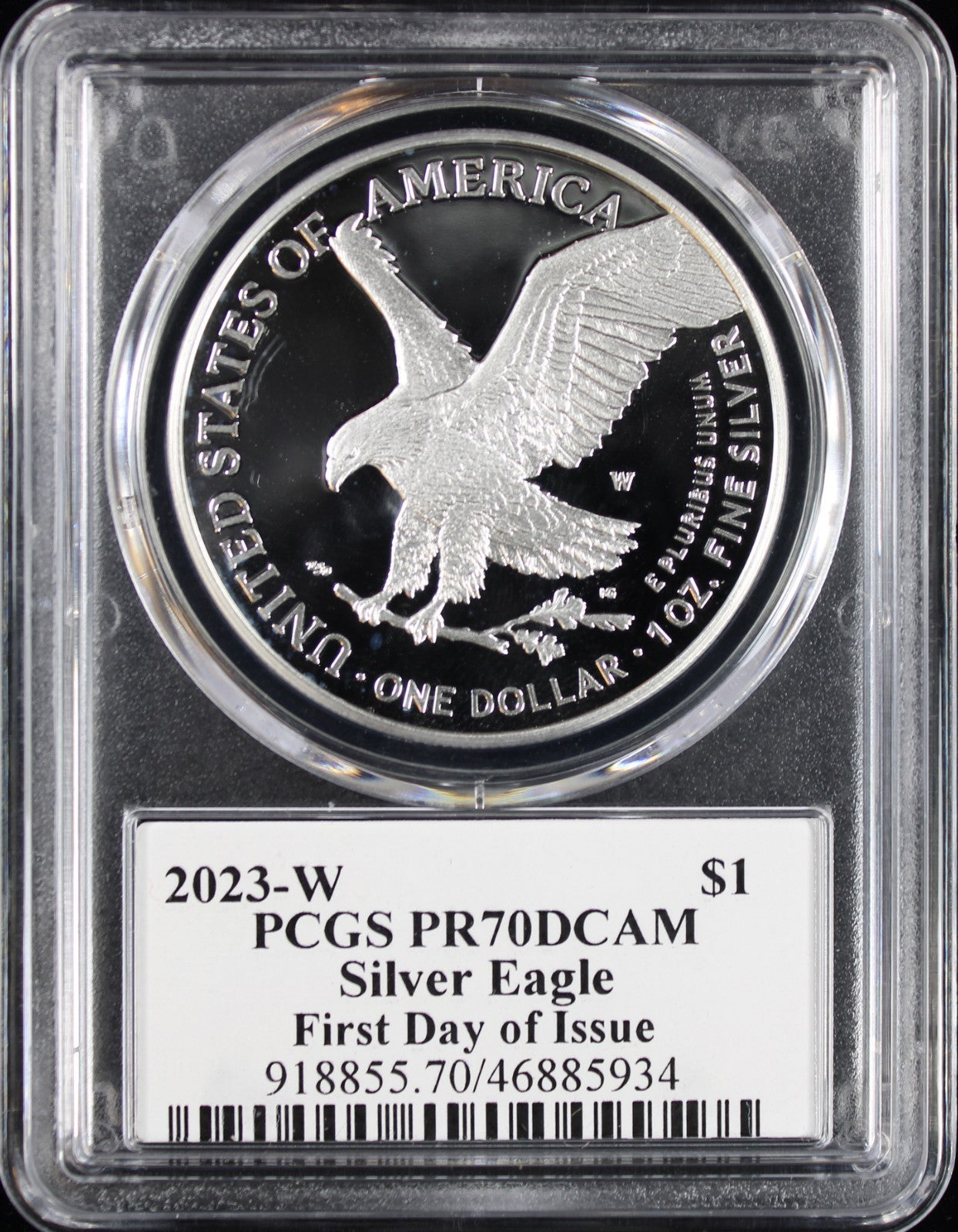 2023-W Silver Eagle PCGS PR70DCAM Damstra Signed Advance Releases
