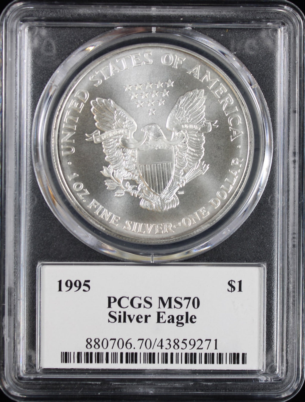 1995 Silver Eagle PCGS MS70 Mercanti Signed