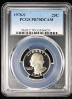 1978-S Proof Washington Quarter 25c PCGS PR70 DCAM Deep Cameo