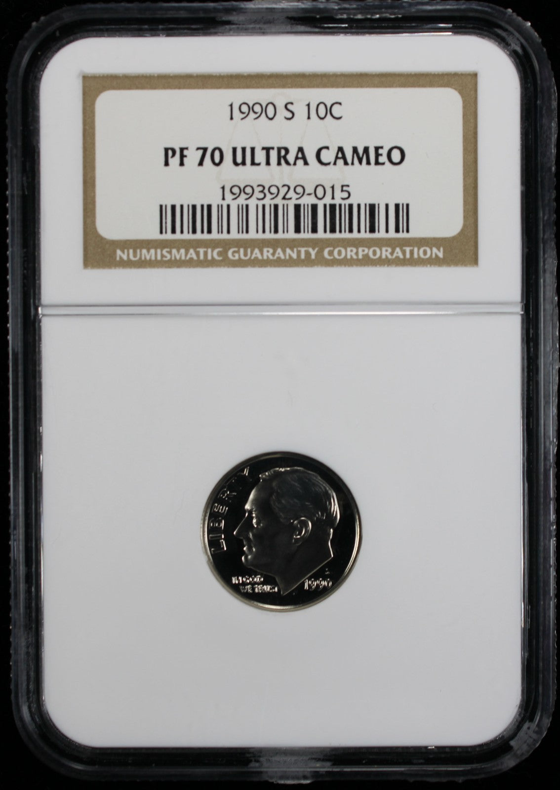 1990-S Proof Roosevelt Dime 10c NGC PF70 UCAM Ultra Cameo