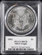1995 Silver Eagle PCGS MS70 Mercanti Signed
