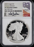 2023-S Silver Eagle NGC PR70UCAM Guadisoso Signed Advance Releases